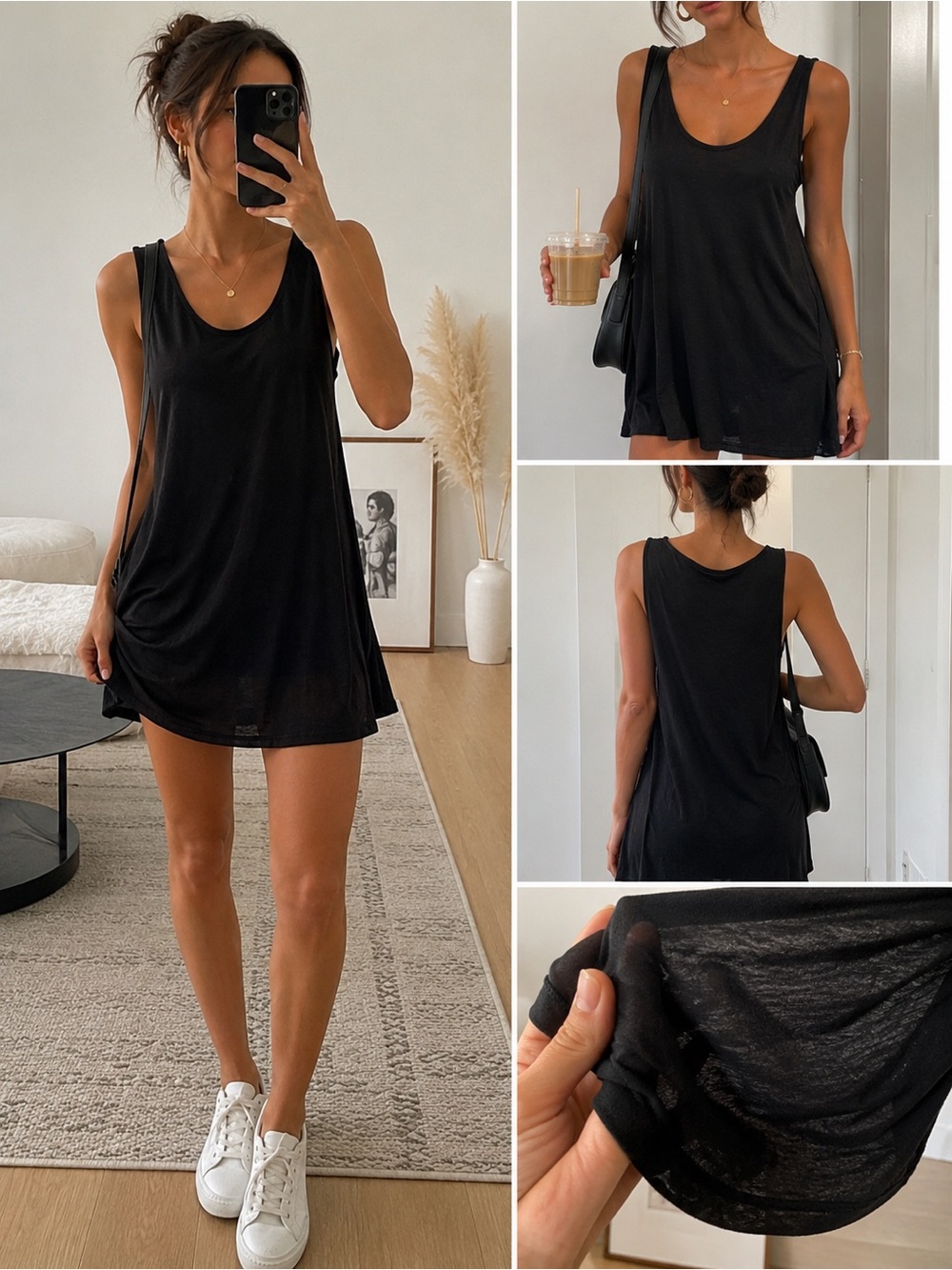 Wilfred Free by Aritzia Washed Black Soft Mini Dress | Size Small 🖤